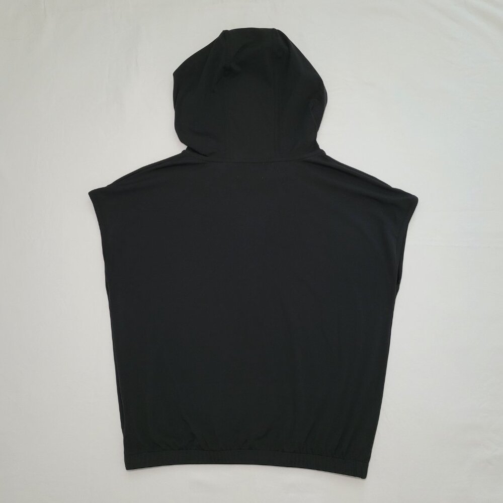 Salty Wave Sleeveless Quarter Zip Pullover Hoodie Black Small Minimalist - Picture 8 of 9